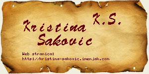 Kristina Saković vizit kartica